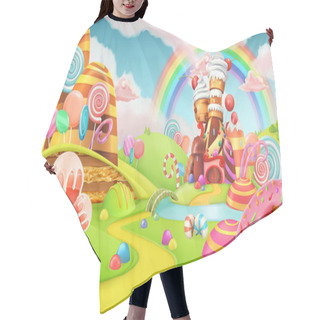 Personality  Sweet Candy Land Hair Cutting Cape