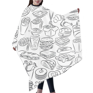 Personality  Fast Food Icon Set Hair Cutting Cape