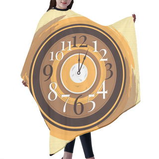 Personality  Vector Vintage Clock Vector Illustration  Hair Cutting Cape