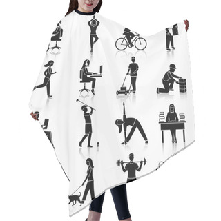 Personality  Physical Activity Icons Black Hair Cutting Cape