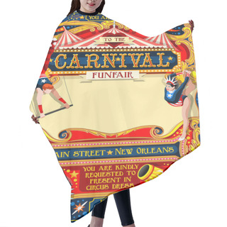Personality  Circus Carnival Illustration Vintage 2d Vector Hair Cutting Cape