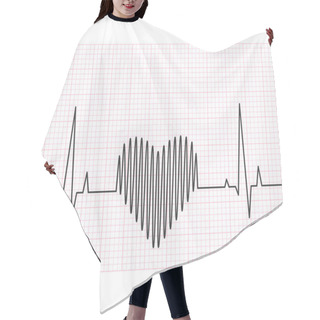 Personality  Heart Rate Line With Grid In The Background. Heartbeat, Pulse And Rythm, Electrocardiogram And ECG Concept. Vector Illustration. Hair Cutting Cape
