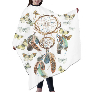 Personality  Watercolor Ethnic Dreamcatcher. Hair Cutting Cape
