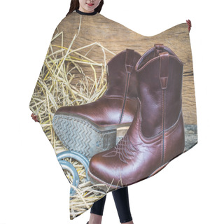 Personality  Still Life Cowboy Boots Hair Cutting Cape