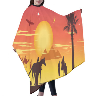 Personality  Travelers Around The Pyramids And Palm-trees Hair Cutting Cape