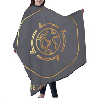 Personality  Around The World Golden Line Premium Logo Or Icon Hair Cutting Cape