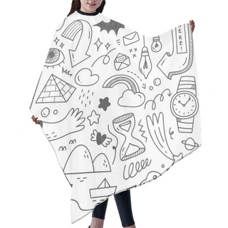 Personality  Doodle Hand Drawn Doodles Elements Hair Cutting Cape