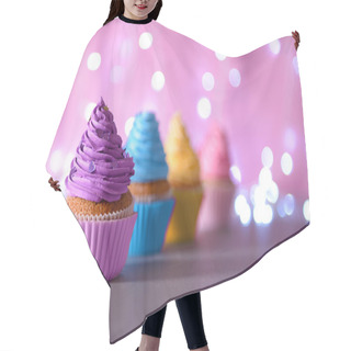 Personality  Cupcakes With Purple Cream Icing Hair Cutting Cape