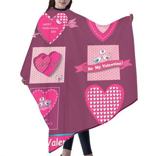 Personality  Happy Valentines Day Cards Set. Hair Cutting Cape