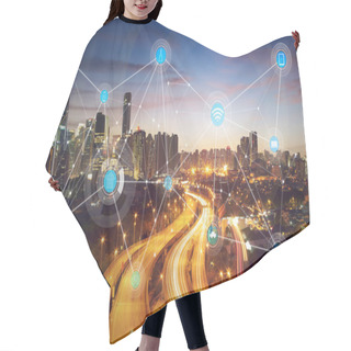Personality  Smart City And Wireless Communication Concept Hair Cutting Cape