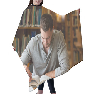 Personality  Male Student Researching With A Book Hair Cutting Cape