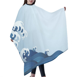 Personality  Abstract Background With Papercut Style Of Rushing Wave Hair Cutting Cape