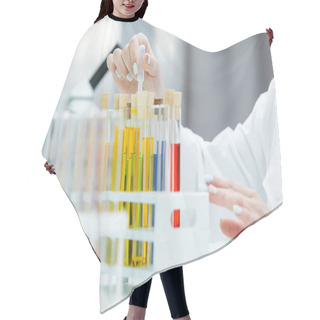 Personality  Female Scientist In Lab Hair Cutting Cape