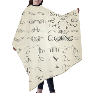 Personality  Set Of Calligraphic Swashes And Flourishes Hair Cutting Cape