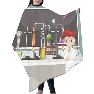 Personality  Scientist Working In The Lab Hair Cutting Cape