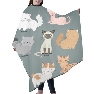Personality  Cat Vector Set Hair Cutting Cape