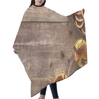 Personality  Top View Of Traditional Pear Mulled Wine With Spices On Wooden Rustic Table With Copy Space Hair Cutting Cape