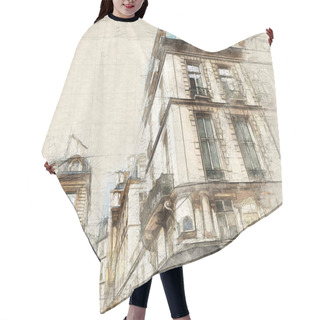 Personality  Illustration Of Beautiful Image Of A Typical Old Parisian Street Hair Cutting Cape