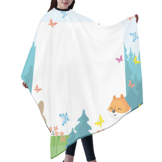 Personality  Fox And Rabbit Background Hair Cutting Cape