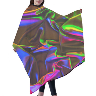 Personality  Colored Crumpled Shiny Silk Fabric Background Hair Cutting Cape