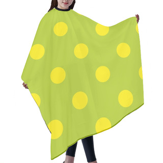 Personality  Seamless Spring Or Kids Pattern With Sunny Yellow Polka Dots On Fresh Green Background Hair Cutting Cape