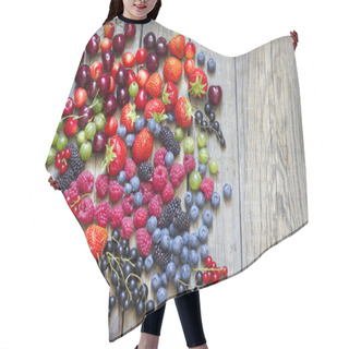 Personality  Summer Wild Berry Fruits On Vintage Board Still Life Concept Hair Cutting Cape