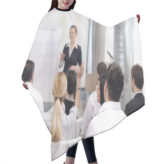 Personality  Business Woman Giving Presentation Hair Cutting Cape