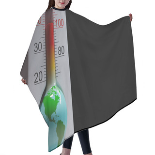 Personality  Earth Thermometer, Global Pandemic Concept Hair Cutting Cape