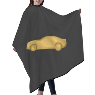 Personality  Black Big Car Side View Gold Plated Metalic Icon Or Logo Vector Hair Cutting Cape