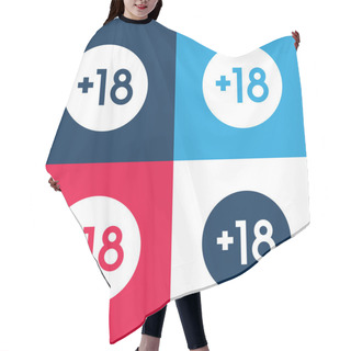 Personality  +18 Blue And Red Four Color Minimal Icon Set Hair Cutting Cape