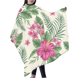 Personality  Seamless Pattern With Tropical Flowers Hair Cutting Cape