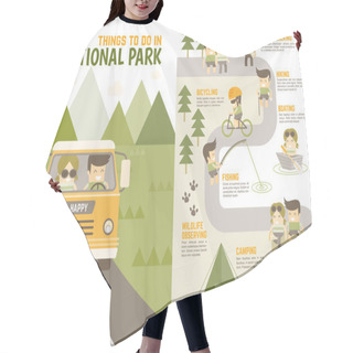 Personality  Infographics Cartoon Character About National Park Hair Cutting Cape