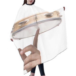 Personality  Tambourine On Human Hand Hair Cutting Cape