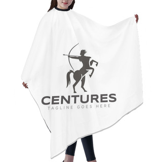 Personality  Centures Logo, With Archer And Centaurus Vector Hair Cutting Cape