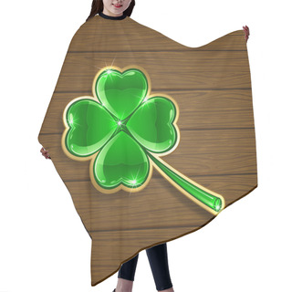 Personality  Clover On Wooden Background Hair Cutting Cape