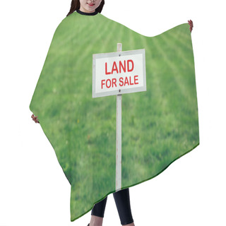 Personality  Land For Sale Sign Against Trimmed Lawn Background Hair Cutting Cape