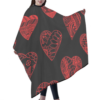 Personality  Hand-drawn Seamless Pattern. Hair Cutting Cape
