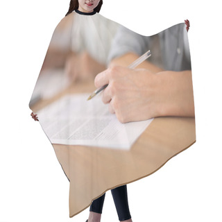 Personality  People Filling Admission Form Hair Cutting Cape