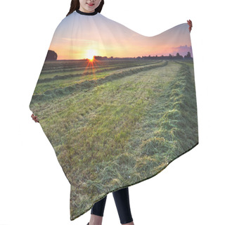 Personality  Sunrise Over Green Haymaking Hair Cutting Cape