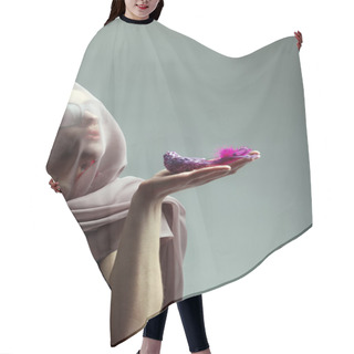 Personality  Woman With Bird Hair Cutting Cape