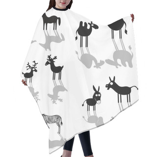 Personality  Set Of Black Animal Silhouettes Hair Cutting Cape