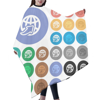 Personality  Worldwide Round Flat Multi Colored Icons Hair Cutting Cape