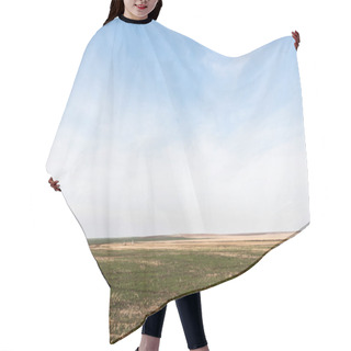 Personality  Grassy Lawn Near Field Against Blue Sky With Clouds Hair Cutting Cape