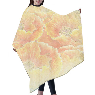 Personality  Poppy Flowers Sketch Hair Cutting Cape