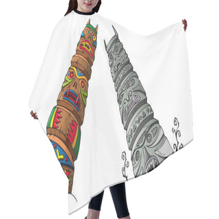 Personality  Wooden And Stone Idols Hair Cutting Cape