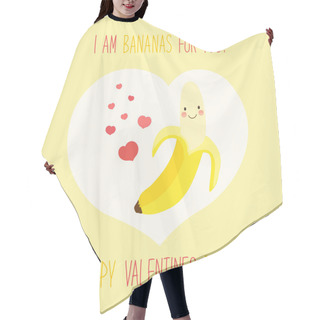 Personality  Valentines Day Card With Cartoon Banana Hair Cutting Cape