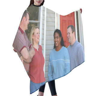 Personality  Two Happy Couples Hair Cutting Cape