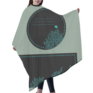 Personality  Ocean Text Frame Hair Cutting Cape