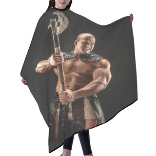 Personality  Severe Barbarian In Leather Costume With Hammer Hair Cutting Cape