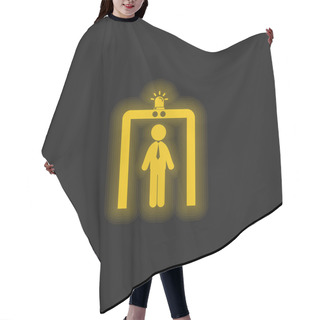 Personality  Airport Security Portal Yellow Glowing Neon Icon Hair Cutting Cape